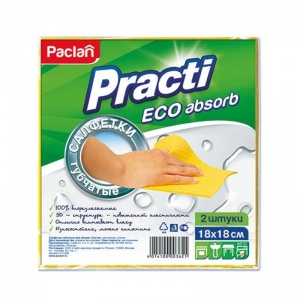 Салфетка хозяйственная Paclan Practi Eco absorb (18х18см) целлюлозная (губчатая), набор 2шт. (410164)