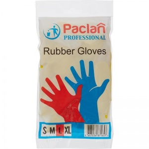 Перчатки резиновые Paclan Professional, с хлопковым напылением, размер 9 (L), желтые, 1 пара (139220)