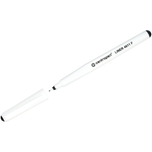 Ручка капиллярная Centropen Liner (0.3мм, трехгранный захват, корпус белый) черная (4611/1Ч)