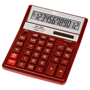 Калькулятор настольный Eleven SDC-888X-RD (12-разрядный) двойное питание, красный (SDC-888X-RD)