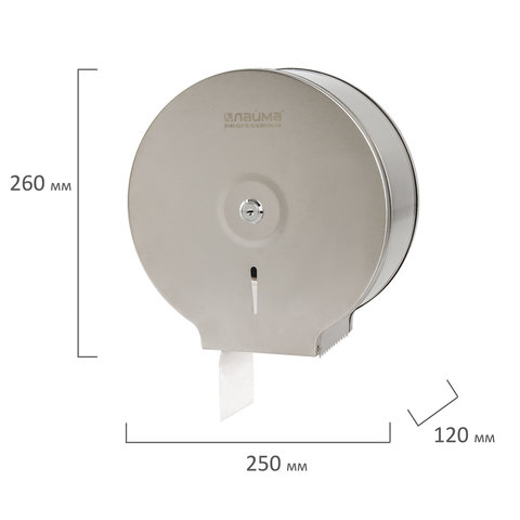 Диспенсер для туалетной бумаги рулонной Лайма Professional Basic T2, малый, нержавеющая сталь, матовый (605048)