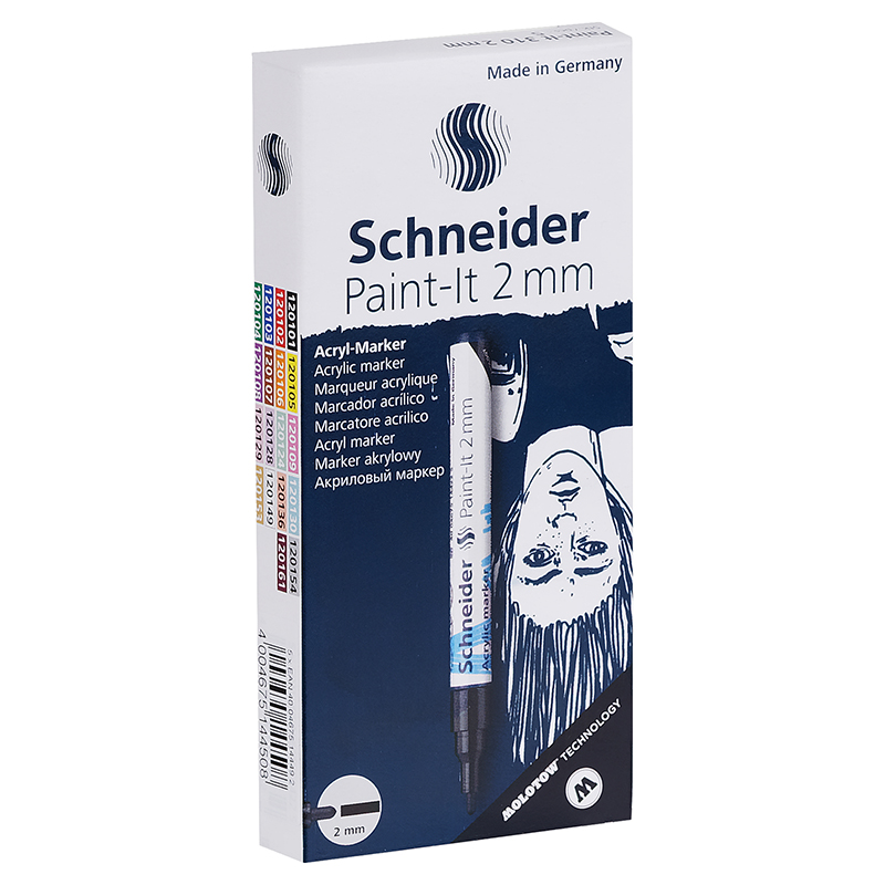 Маркер акриловый Schneider Paint-It 310 (2мм, круглый, пастельный сиреневый) (120128)