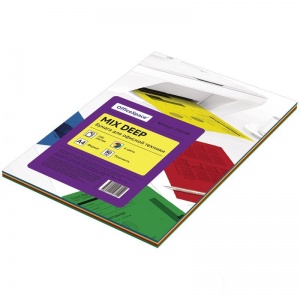Бумага цветная А4 OfficeSpace медиум микс, 4 цвета по 25 листов, 80 г/кв.м, 100 листов (245198), 25 уп.