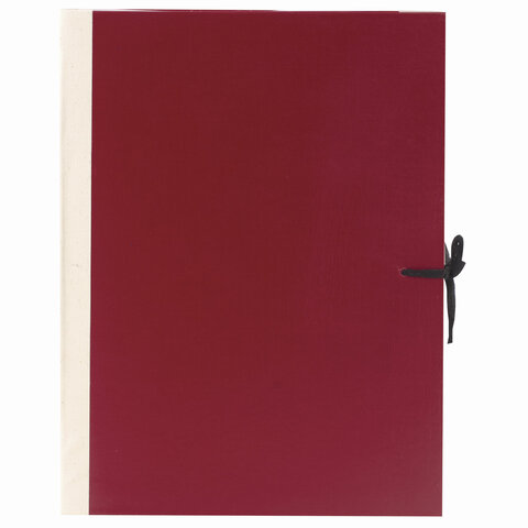 Папка архивная с завязками (А4, корешок 120мм, до 1000л., 4 завязки, бумвинил/коленкор) красная (123201)