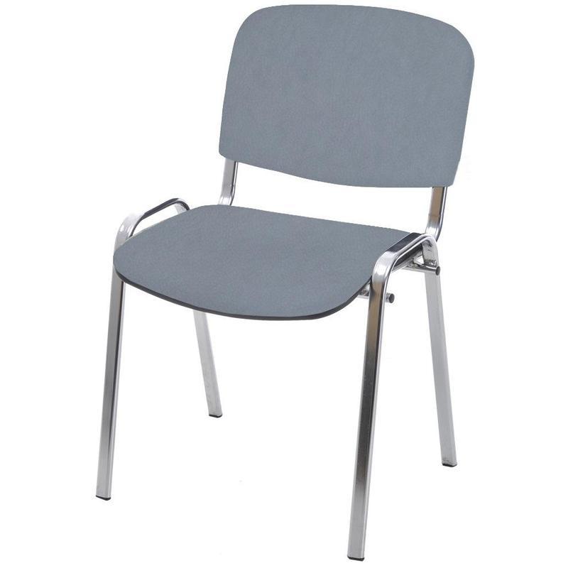 Стул для посетителей Easy Chair Изо, кожзам серый, хром