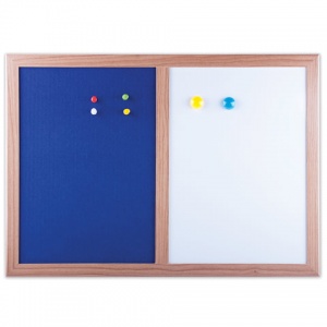 Доска текстильная/магнитно-маркерная Brauberg (48.4x34.2см, для объявлений A3, деревянная рамка, синяя/белая) (231995)