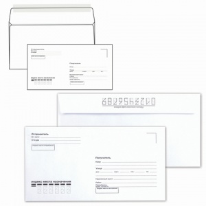Конверт почтовый C4 KurtStrip (229x324, 90г, стрип, печать "Куда-Кому") белый, 250шт. (С4.02СКК.250)
