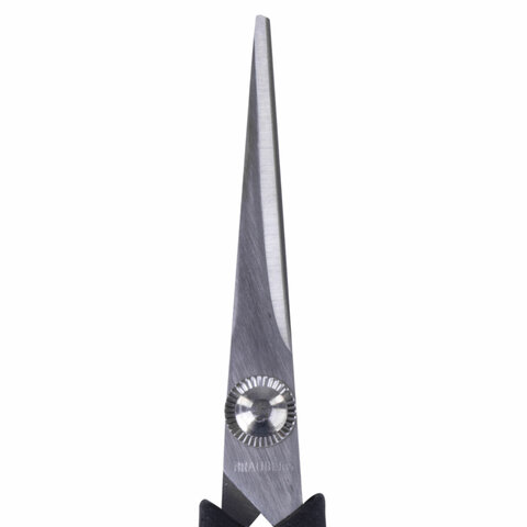 Ножницы Brauberg Soft Grip 140мм, симметричные ручки, остроконечные, серо-зеленые (230760)