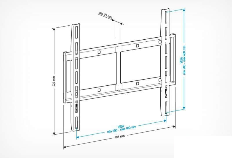 Кронштейн для ТВ Holder LCD-F4610, 32&quot; - 65&quot;, до 60кг, черный (LCD-F4610-B)
