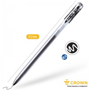 Ручка гелевая Crown Multi Jell (0.2мм, черный, игольчатый наконечник) 12шт. (MTJ-500)