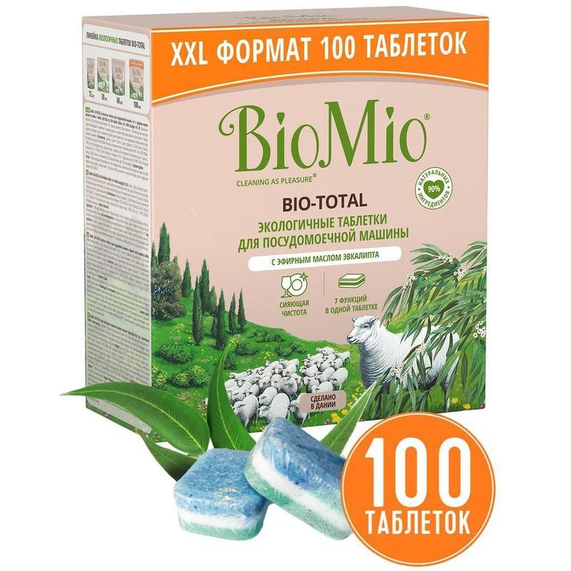 Таблетки для посудомоечных машин BioMio Bio Total, 100шт.