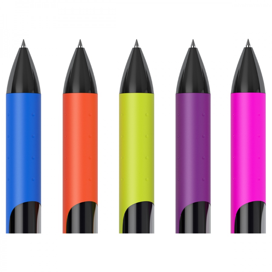 Ручка гелевая автоматическая Berlingo Color Zone gel (0.5мм, черная) грип (CGm_50062), 12шт.