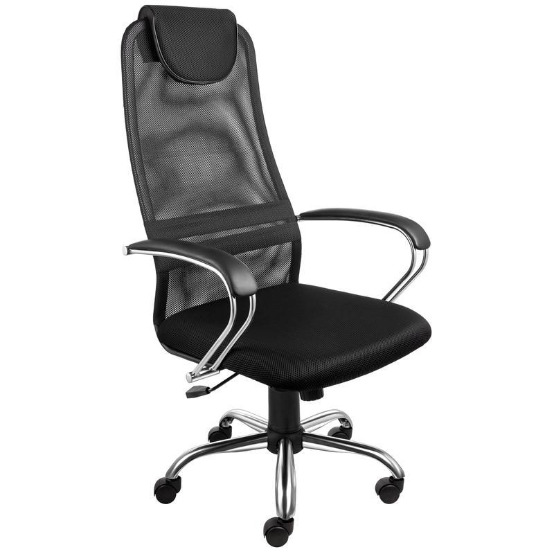Кресло руководителя Alvest 142 CH, сетка/ткань черная, хром