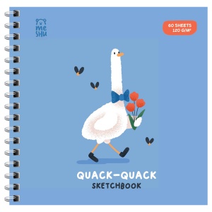 Блокнот для зарисовок 150x150мм, 60л MESHU "Quack-Quack" (120 г/кв.м, на гребне, soft-touch) (MS_53040)