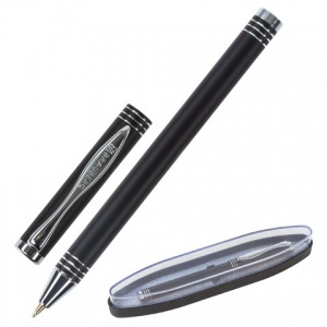 Ручка шариковая подарочная Brauberg Magneto (0.5мм, синий цвет чернил, корпус черный с хромированными деталями) 2шт. (143494)