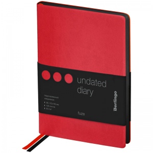 Ежедневник недатированный В6 Berlingo Fuze (136 листов) обложка кожзам, красная, цв.срез (UD0_87608)