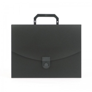 Папка-портфель Attache (А4, 250x370мм, 1 отделение, пластик, замок, с ручками) черная