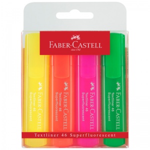 Набор маркеров-текстовыделителей Faber-Castell 1546 Superfluorescent (1-5мм, 4 флуоресцентных цвета) 4шт. (154604)