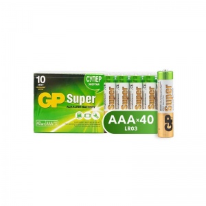 Батарейка GP Super AAA/LR03 (1.5 В) алкалиновая (блистер, 40шт.) (24A-2CRVS40)