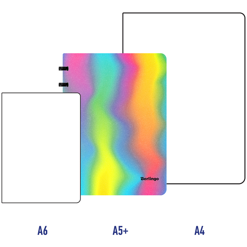 Бизнес-тетрадь А5 Berlingo Gradient, глиттер-эффект, 80 листов, клетка, на кольцах, возм. замены блока (RNt_A5703), 24шт.