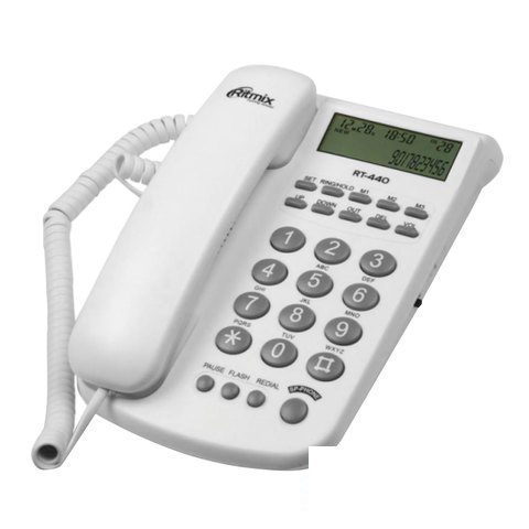 Проводной телефон Ritmix RT-440 white, АОН, спикерфон, быстрый набор 3 номеров, автодозвон, дата, время, белый (15118353)