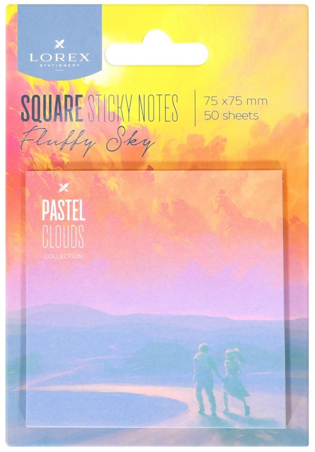 Стикеры (самоклеящийся блок) Lorex Square Fluffy Sky, 75х75мм, 50 листов, 96 уп.