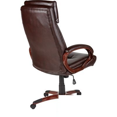 Кресло руководителя Easy Chair 628 TR, рециклированная кожа коричневая, пластик