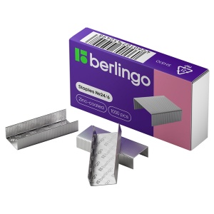 Скобы для степлеров Berlingo, №24/6, оцинкованные, 1000шт. (SH510)