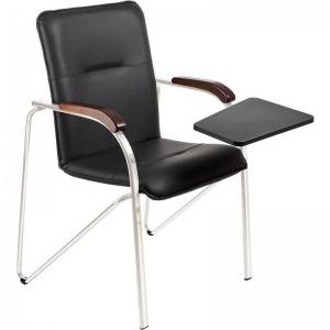 Конференц-кресло Samba ST, кожзам черный, металл серебристый, 1шт.