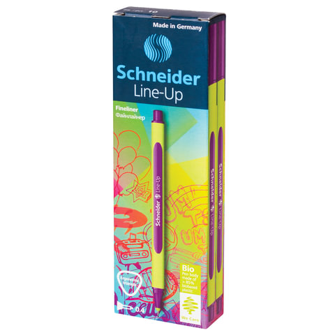 Ручка капиллярная Schneider Line-Up (0.4мм, трехгранная) неоново-зеленая, 10шт. (191063)