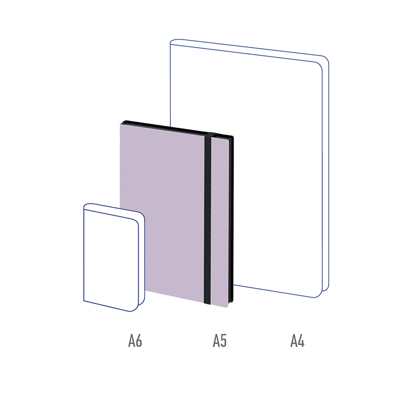 Записная книжка А5 Berlingo &quot;Instinct&quot;, 80 листов, кожзам, черный срез, черный/лаванда, с резинкой (NB0_91503)