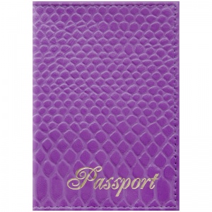 Обложка для паспорта OfficeSpace "Питон", натуральная кожа, фиолетовый (254224)