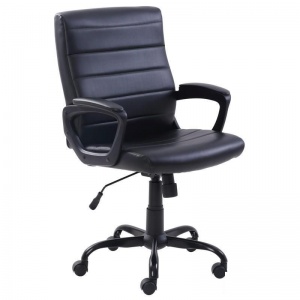 Кресло руководителя Easy Chair 583 TR, рециклированная кожа черная, металл серый