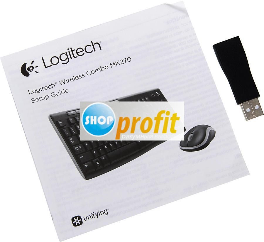 Набор клавиатура+мышь Logitech MK270, беспроводной, USB, черный (920-004518)