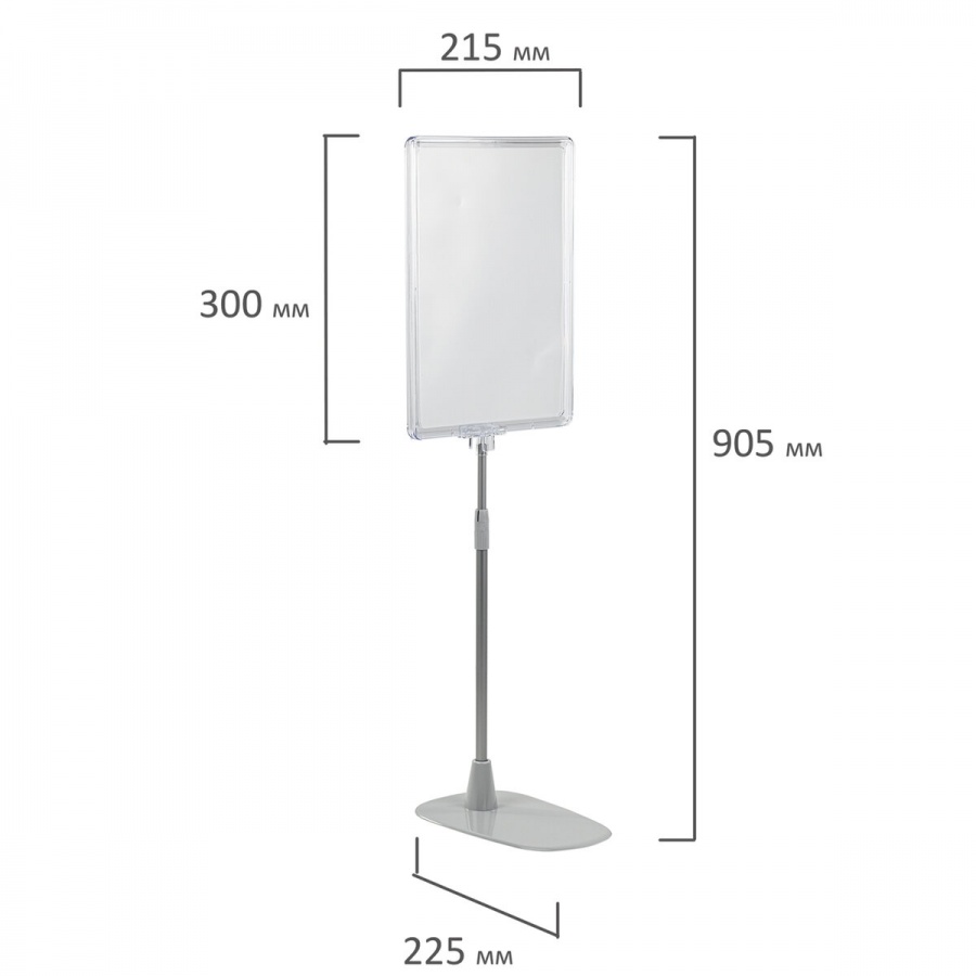 Стойка рекламная напольная EPG (А4, высота трубки до 55см) прозрачная, комплект 2шт. (202356)