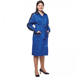 Униформа Халат женский у03-ХЛ, длинный рукав, васильковый/синий (размер 56-58, рост 158-164)