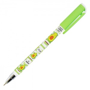 Ручка шариковая Lorex Food Addiction Avocado Slim Soft (0.5мм, синий цвет чернил, прорезиненный корпус) 1шт.