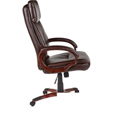 Кресло руководителя Easy Chair 628 TR, рециклированная кожа коричневая, пластик