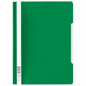 Папка-скоросшиватель Durable (А4, 180мкм, пластик) зеленая с прозр. верхом (2573-05)
