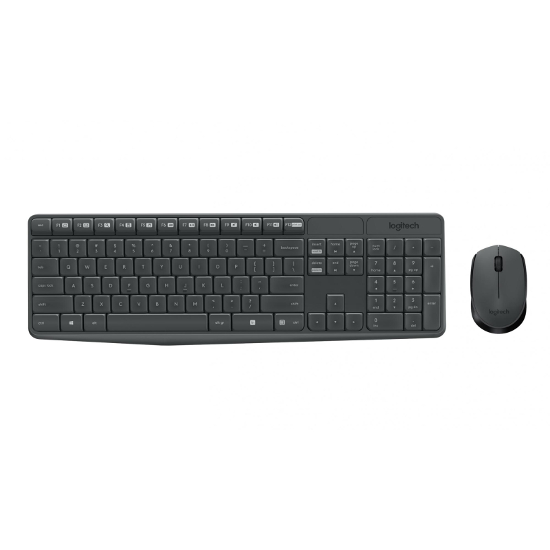 Набор клавиатура+мышь Logitech MK235, беспроводной, USB, черный (920-007948)