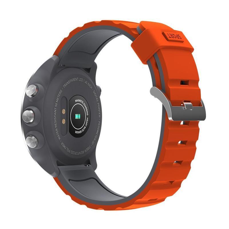 Смарт-часы Geozon Hybrid Silver, серебристые/оранжевые (G-SM03SVR)