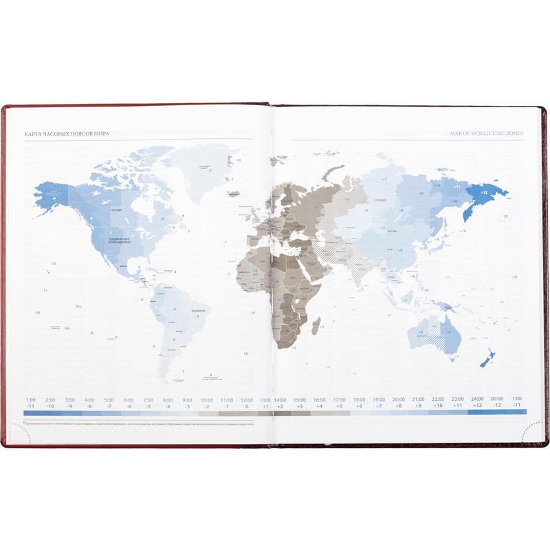 Еженедельник датированный на 2022 год А4 Attache (80 листов) обложка кожзам, бордовый (215х265 мм)