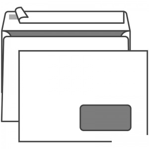 Конверт почтовый C5 KurtStrip (162x229, 80г, стрип) белый, прав.окно, 1000шт. (70404)