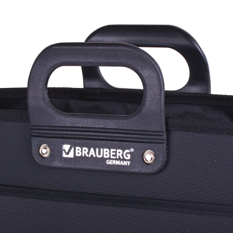 Портфель Brauberg, 3 отд., А4, пластик, черный, 390х315х120мм (223082)