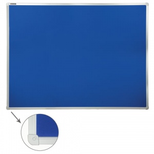 Доска текстильная Brauberg (120x90см, алюминиевая рамка, синяя) (231701)