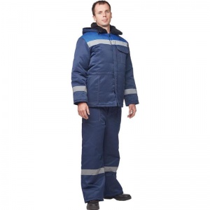 Спец.одежда Куртка зимняя мужская з32-КУ с СОП, синий/васильковый (размер 64-66, рост 170-176)