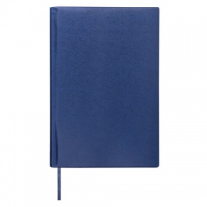 Ежедневник недатированный А5 Brauberg Iguana (160 листов) обложка кожзам, синяя под зернистую кожу (125091)