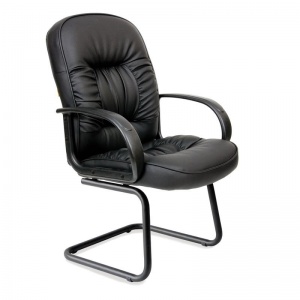 Конференц-кресло Chairman СН 416-V, кожзам черный, металл черный, 1шт.