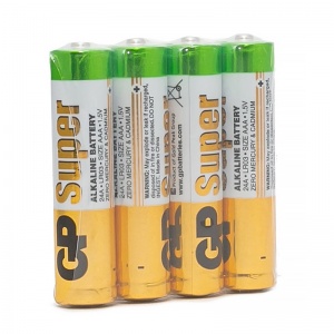 Батарейка GP Super AAA/LR03 (1.5 В) алкалиновая (эконом, 4шт.) (24ARS-2SB4), 24 уп.