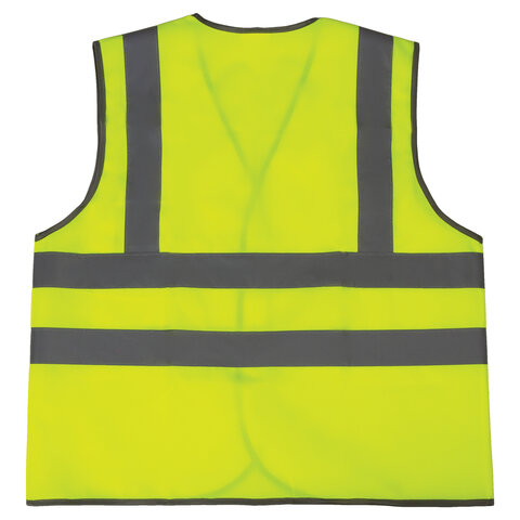 Спец.одежда Жилет сигнальный Грандмастер, 4 светоотражающие полосы, лимонный (размер XXXL, рост 60-62), плотный, 50шт.